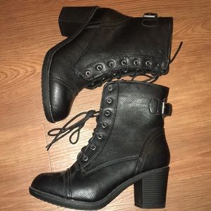 Buckle ankle boots